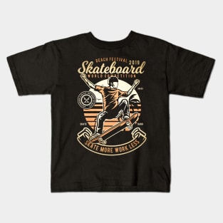 Skateboard Beach Kids T-Shirt